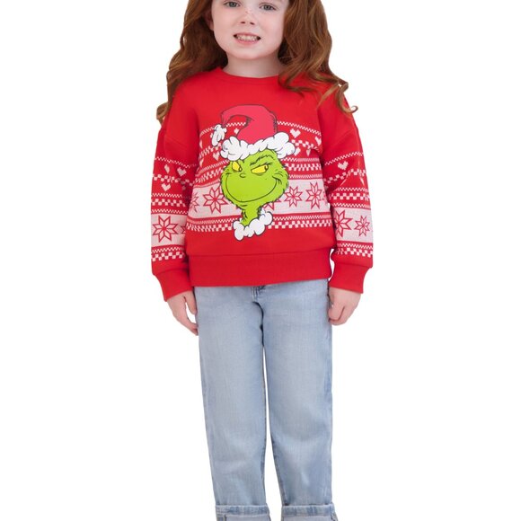 The Grinch Dr. Seuss Unisex Sweatshirt, Sizes 12M-5T, Red Grinch, NWT - Picture 1 of 4